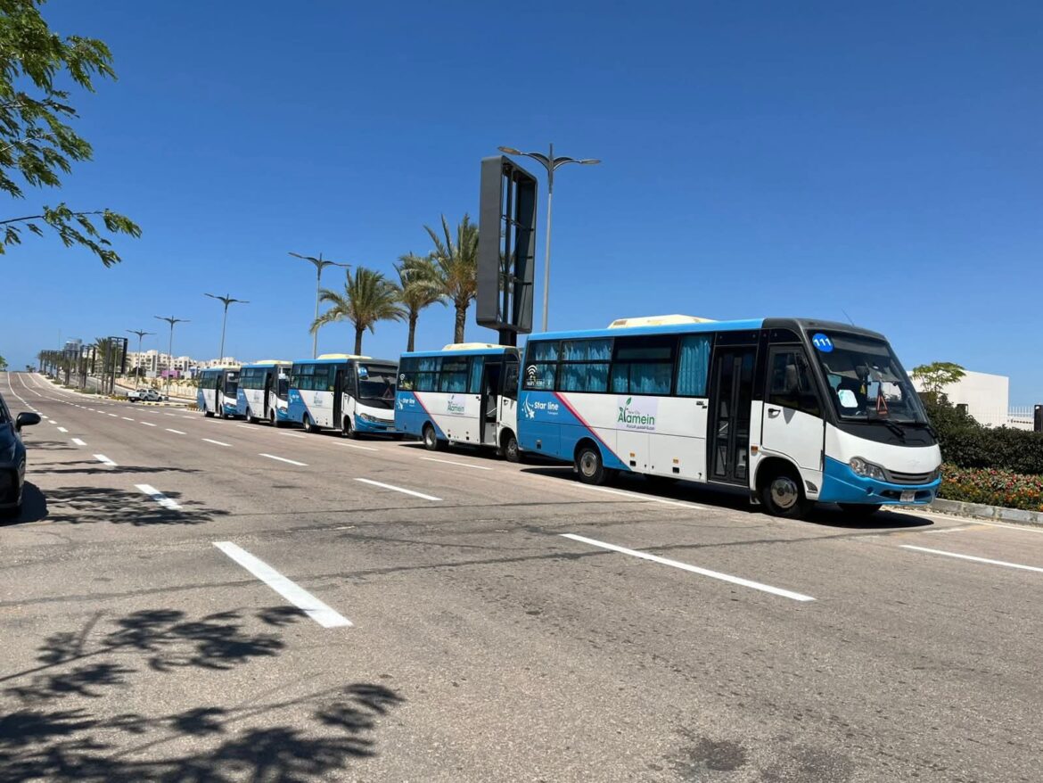جهاز مدينة العلمين الجديدة يعلن التشغيل التجريبي لخطوط النقل الداخلية
